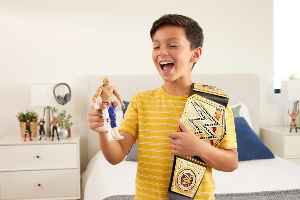 Mattel WWE Championship Title, World Heavyweight Championship Role-Play & Costume Piece, Leather-like Belt 3+ Feet with One-Time Adjustment, HYF18