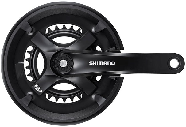 Shimano FC-TY501 chainset 46 / 30, double, 7 / 8-speed, 175 mm, with chainguard, black