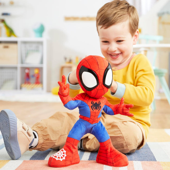 Spidey and his Amazing Friends Marvel Dance 'N Crawl Spidey Interactive Plush Toy with Sounds, Talking Spider-Man Toys for Kids