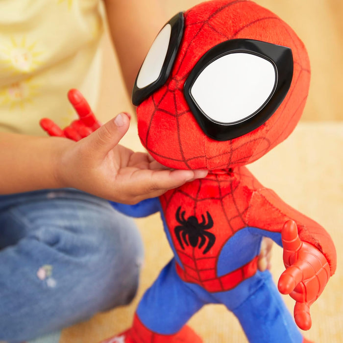 Spidey and his Amazing Friends Marvel Dance 'N Crawl Spidey Interactive Plush Toy with Sounds, Talking Spider-Man Toys for Kids