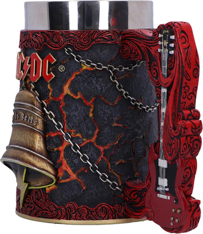 Nemesis Now ACDC Hells Bells Tankard 15.7cm, Resin, Official ACDC Merchandise, ACDC Tankard, Hells Bells Beer Mug, Stainless Steel Insert, Cast in The Finest Resin, Expertly Hand-Painted