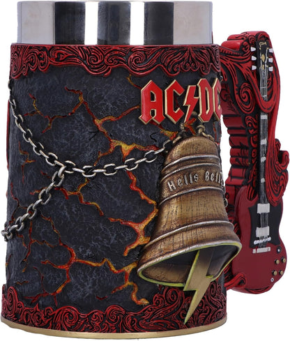 Nemesis Now ACDC Hells Bells Tankard 15.7cm, Resin, Official ACDC Merchandise, ACDC Tankard, Hells Bells Beer Mug, Stainless Steel Insert, Cast in The Finest Resin, Expertly Hand-Painted