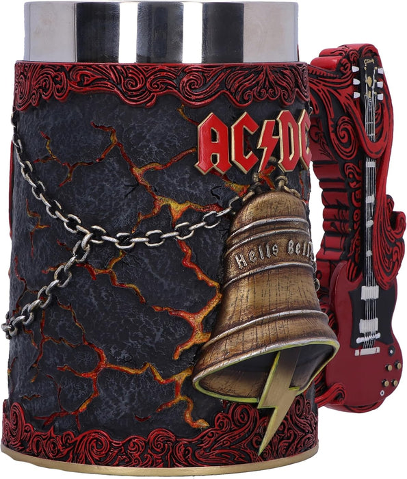 Nemesis Now Hard Rock Tankard, Hand-Painted Resin Beer Mug with Removable Insert, Metal Band Collectible Merch and Gift for Fans, 16cm - ACDC Hells Bells