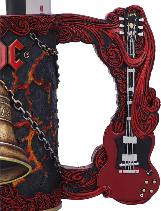 Nemesis Now Hard Rock Tankard, Hand-Painted Resin Beer Mug with Removable Insert, Metal Band Collectible Merch and Gift for Fans, 16cm - ACDC Hells Bells