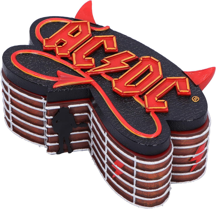 Nemesis Now ACDC Box, Resin, Brown, Officially Licensed ACDC Merchandise, ACDC Jewellery/Accessory Box, Iconic ACDC Logo, Rock Band Gift, Cast in the Finest Resin, Expertly Hand-Painted