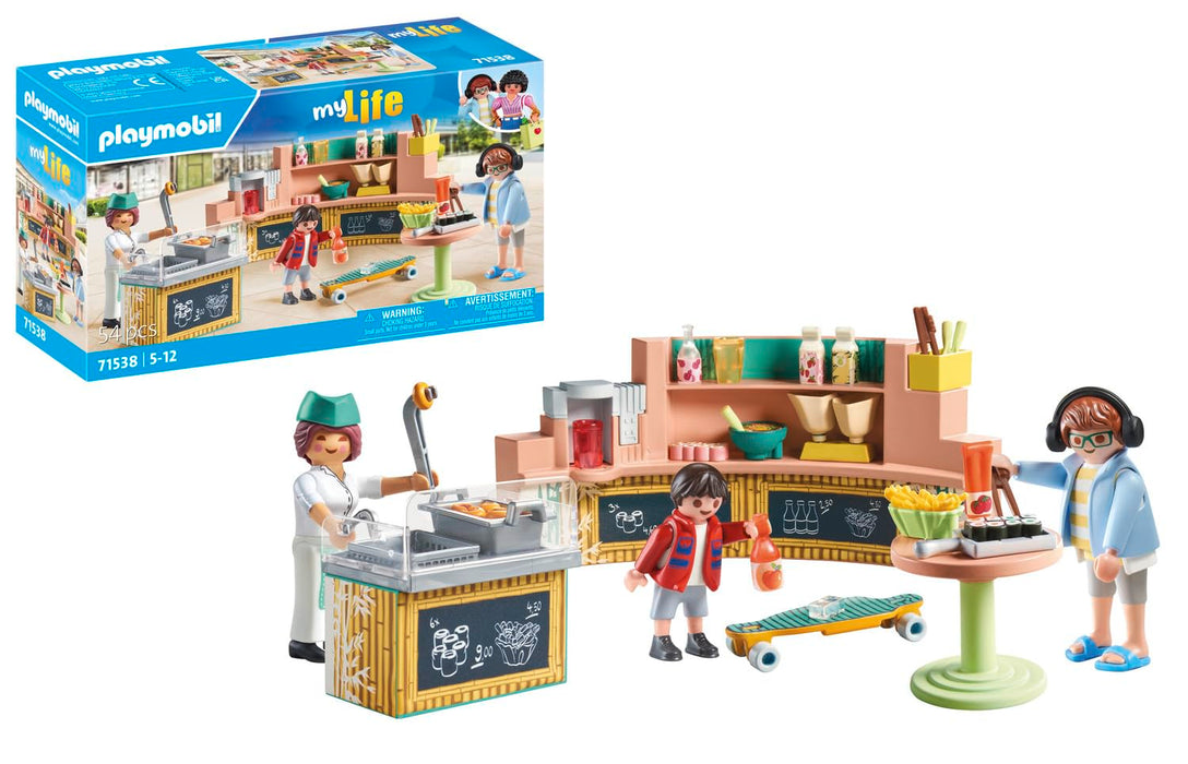 PLAYMOBIL myLife 71538 Cantina, deliciosas Comidas y tentempiés en el Restaurante, Incluyendo Papas Fritas, Sushi y Mucho más, Juguetes para niños a Partir de 5 años