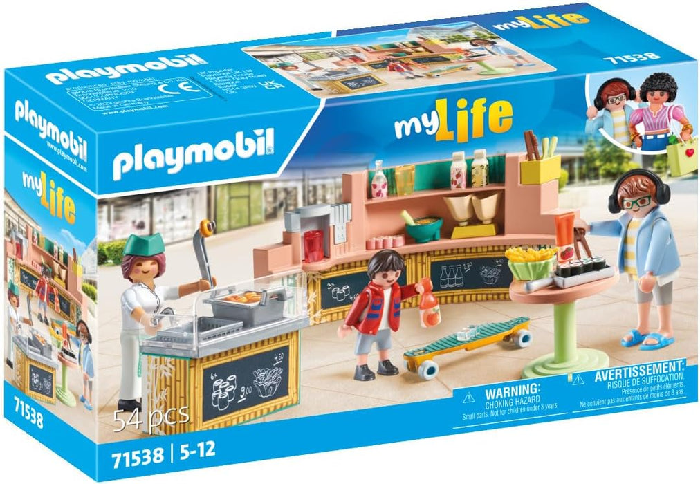 PLAYMOBIL myLife 71538 Cantina, deliciosas Comidas y tentempiés en el Restaurante, Incluyendo Papas Fritas, Sushi y Mucho más, Juguetes para niños a Partir de 5 años