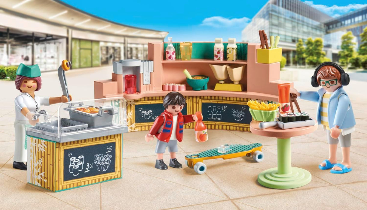 PLAYMOBIL myLife 71538 Cantina, deliciosas Comidas y tentempiés en el Restaurante, Incluyendo Papas Fritas, Sushi y Mucho más, Juguetes para niños a Partir de 5 años