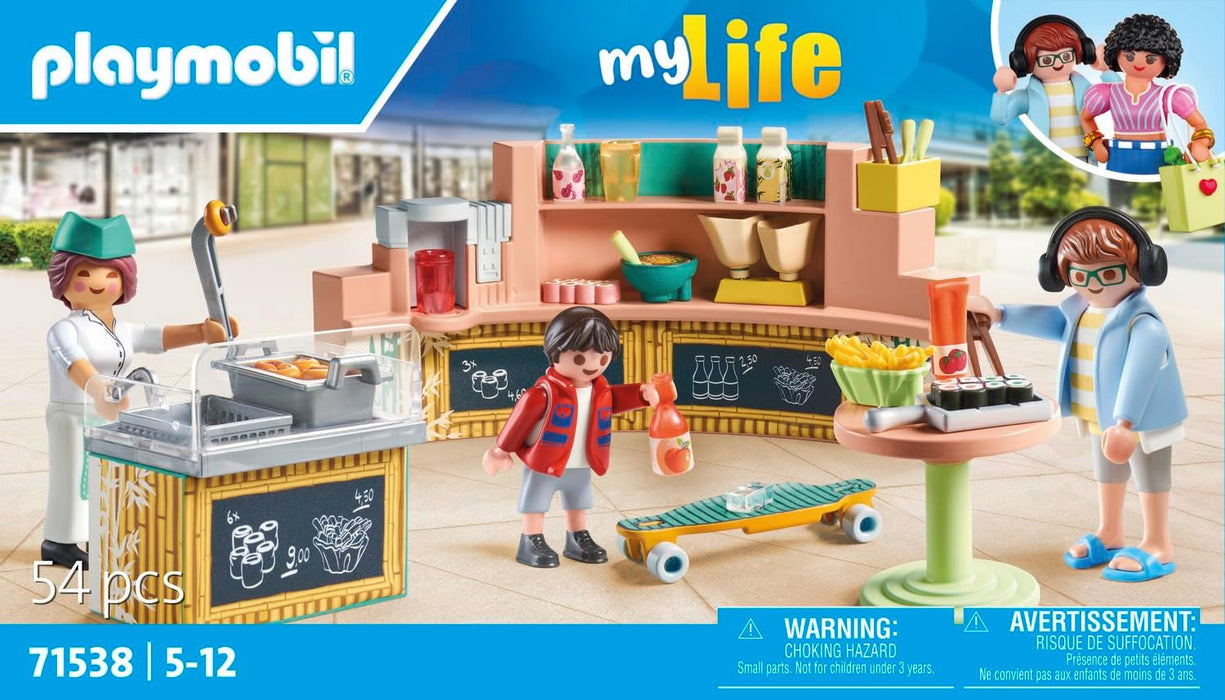 PLAYMOBIL myLife 71538 Cantina, deliciosas Comidas y tentempiés en el Restaurante, Incluyendo Papas Fritas, Sushi y Mucho más, Juguetes para niños a Partir de 5 años