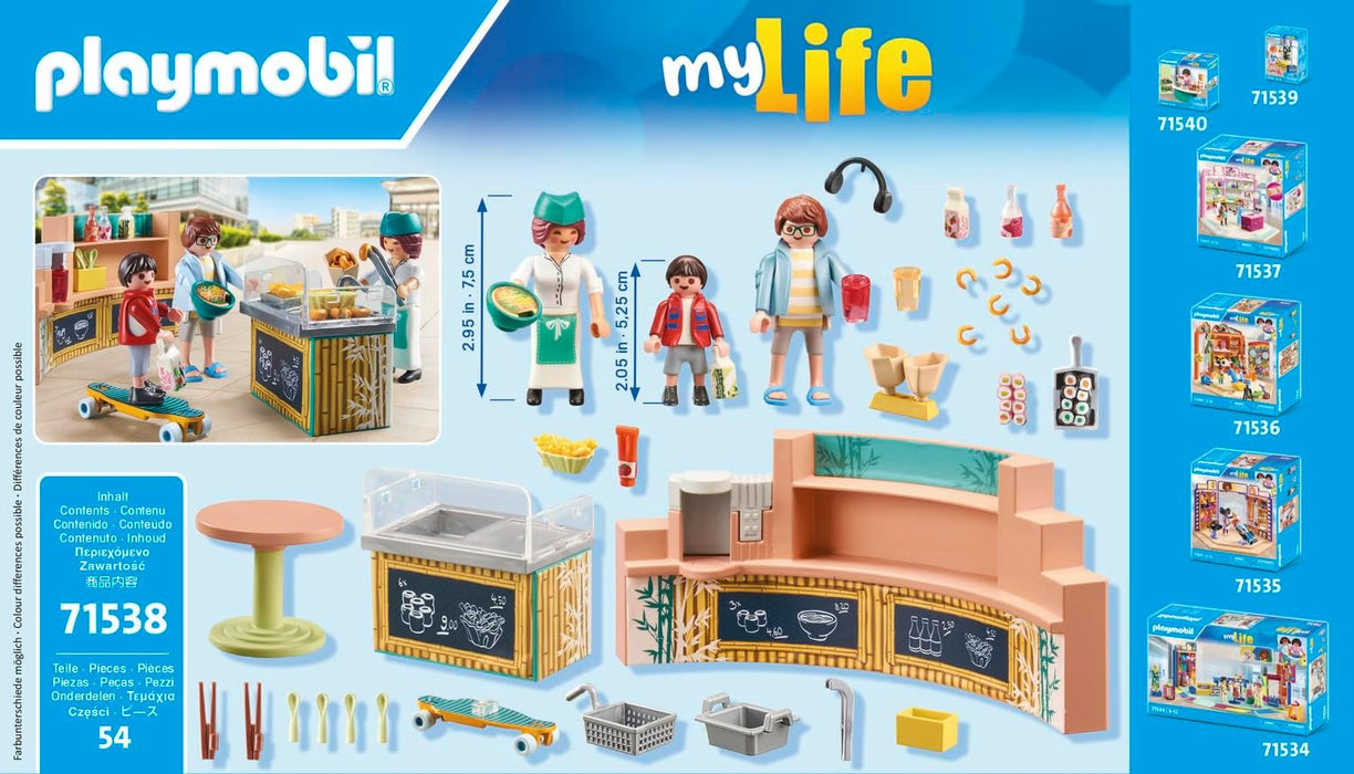 PLAYMOBIL myLife 71538 Cantina, deliciosas Comidas y tentempiés en el Restaurante, Incluyendo Papas Fritas, Sushi y Mucho más, Juguetes para niños a Partir de 5 años
