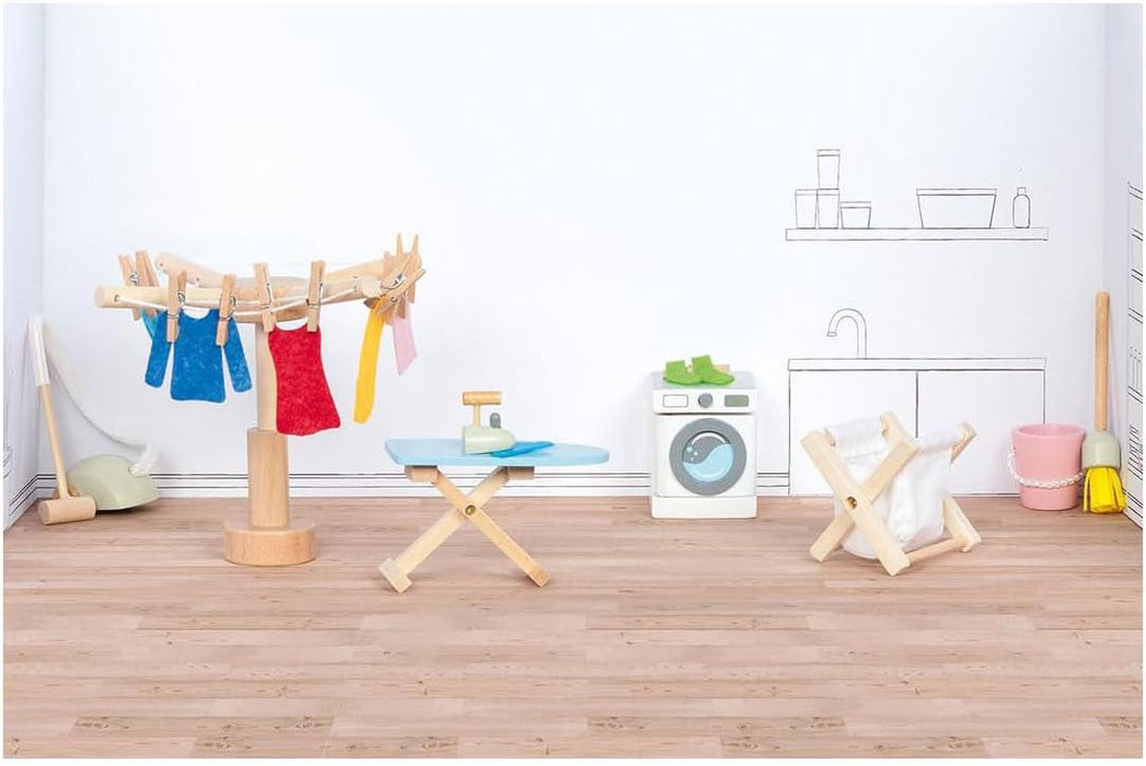 Goki - Goki Houten Poppenhuis Meubels Wasruimte Accessoires