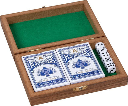 goki 106 5 niños, Resistente Cartas y Dados en Caja de Madera, Juego de 112 Unidades, a Partir de 7 años, 16cm x 11cm x 4cm (Gollnest & Kiesel GmbH & 56308