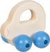goki baby 65341 - Greifling Auto mit Perlen aus Holz für Babys – Made in Germany, Blau, Jungen, Natürlicher Motorikspielzeug zur Förderung des Greifreflexes, ab Geburt