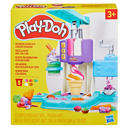 Play-Doh Rainbow Swirl Ice Cream Playset for Toddlers, Non-Toxic Modelling Compound Set, Crafts for Kids, Creative Toys for 3+ Year Olds