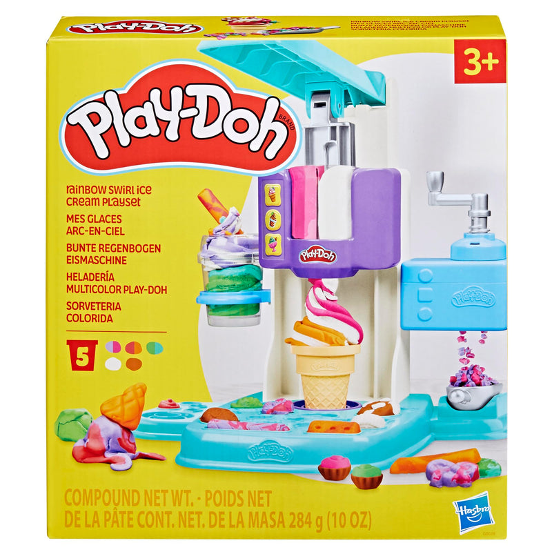 Play-Doh Rainbow Swirl Ice Cream Playset for Toddlers, Non-Toxic Modelling Compound Set, Crafts for Kids, Creative Toys for 3+ Year Olds