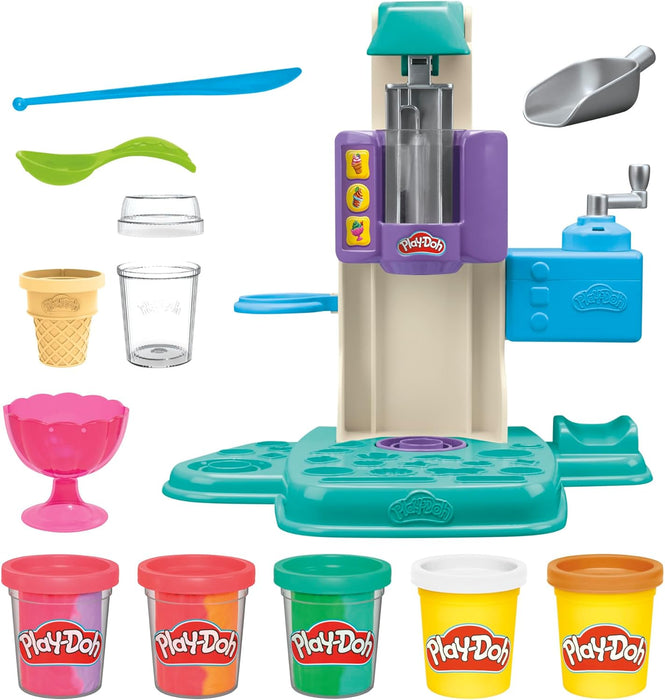 Play-Doh Rainbow Swirl Ice Cream Playset for Toddlers, Non-Toxic Modelling Compound Set, Crafts for Kids, Creative Toys for 3+ Year Olds