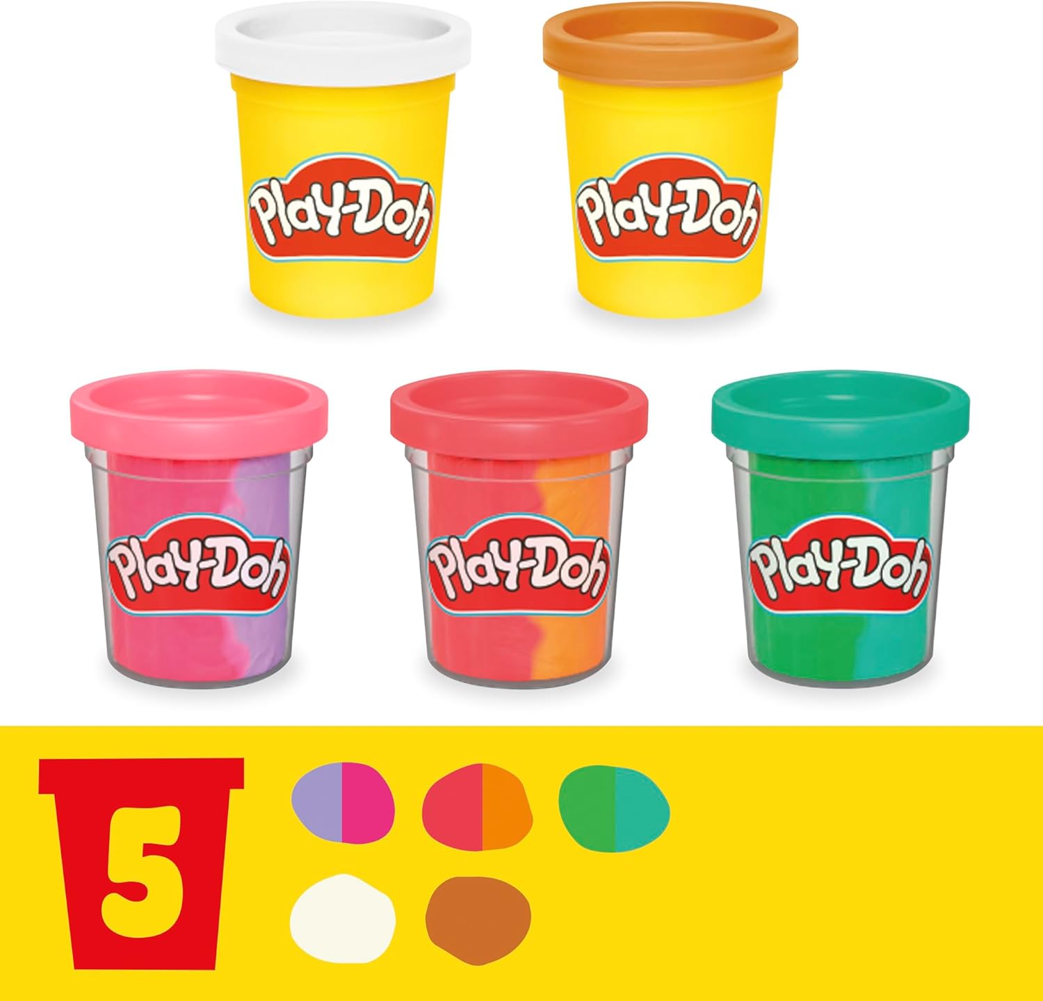 Play-Doh Rainbow Swirl Ice Cream Playset for Toddlers, Non-Toxic Modelling Compound Set, Crafts for Kids, Creative Toys for 3+ Year Olds