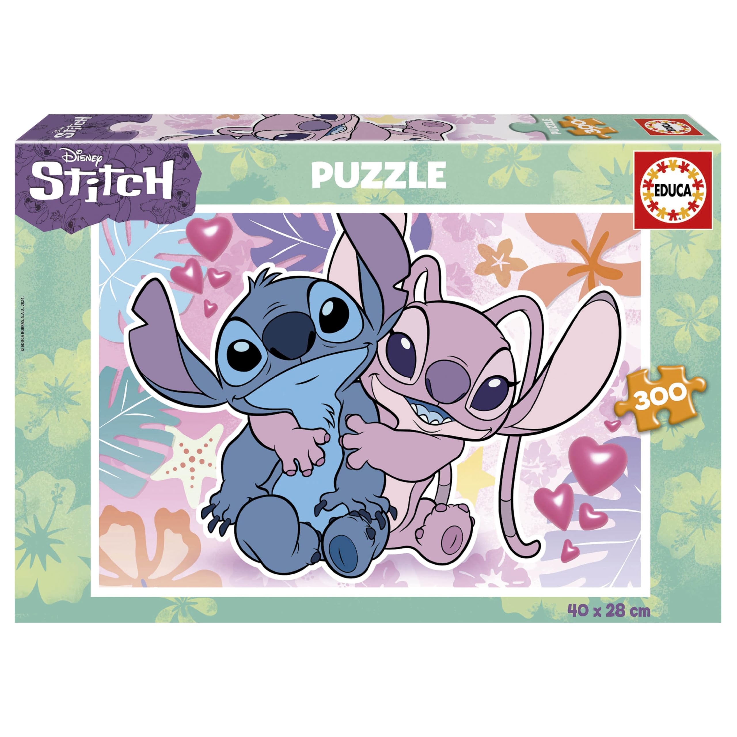 Educa - Children's Puzzle with 300 Pieces | Disney Stitch. Dimensions: 40 x 28 cm. Recommended for children from 8 years (19964