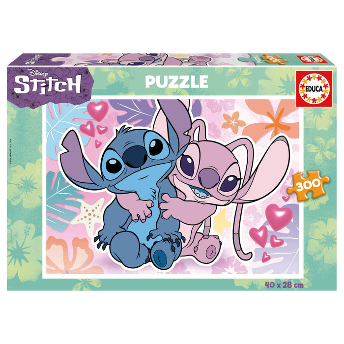 Educa - Children's Puzzle with 300 Pieces | Disney Stitch. Dimensions: 40 x 28 cm. Recommended for children from 8 years (19964