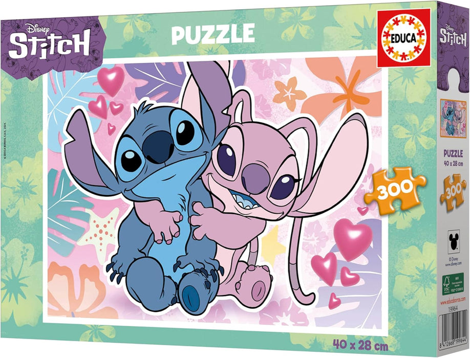 Educa - Children's Puzzle with 300 Pieces | Disney Stitch. Dimensions: 40 x 28 cm. Recommended for children from 8 years (19964