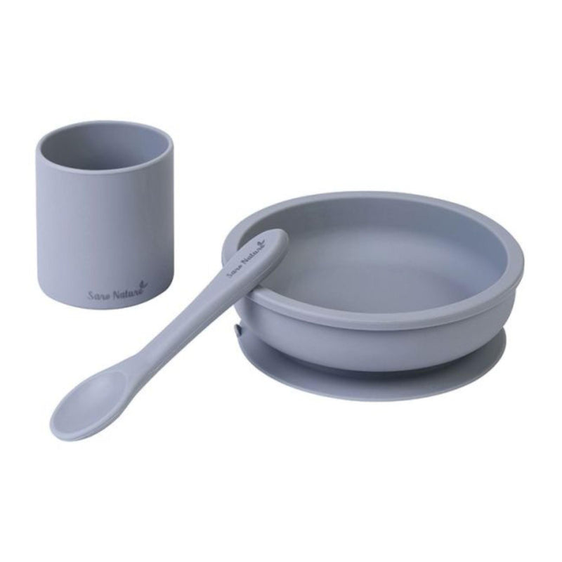 SARO Baby - Silicone Food Set 3 pieces Mist Blue