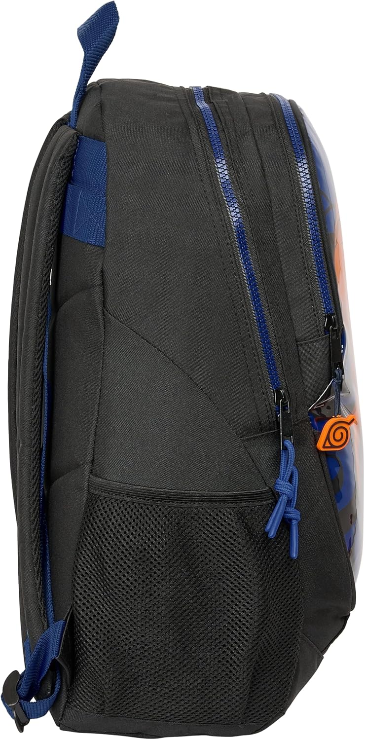 Safta NARUTO NINJA – Children's School Backpack, Ideal for Children of Different Ages, Comfortable and Versatile, Quality and Resistance, 32 x 16 x 44 cm, Black/Blue, black/blue, Estándar, Casual