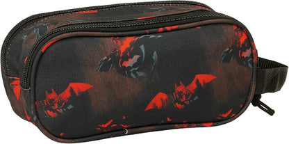 Safta Batman 3D – Double 3D Pencil Case, Children's Pencil Case, Ideal for School-Aged Children, Comfortable and Versatile, Quality and Resistance, 21 x 6 x 8 cm, Black, Black/White, Estándar, Casual