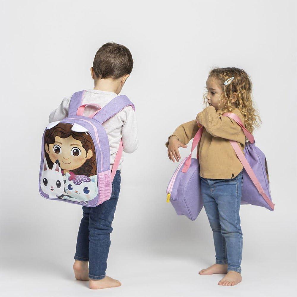 CERDÁ LIFE'S LITTLE MOMENTS Unisex Kid's Gabby's Dollhouse School Backpack for Children, Lilac, Small
