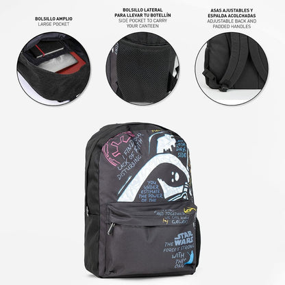 Star Wars Sac à Dos Darth Vader Quotes, Black/White, Estándar, Casual
