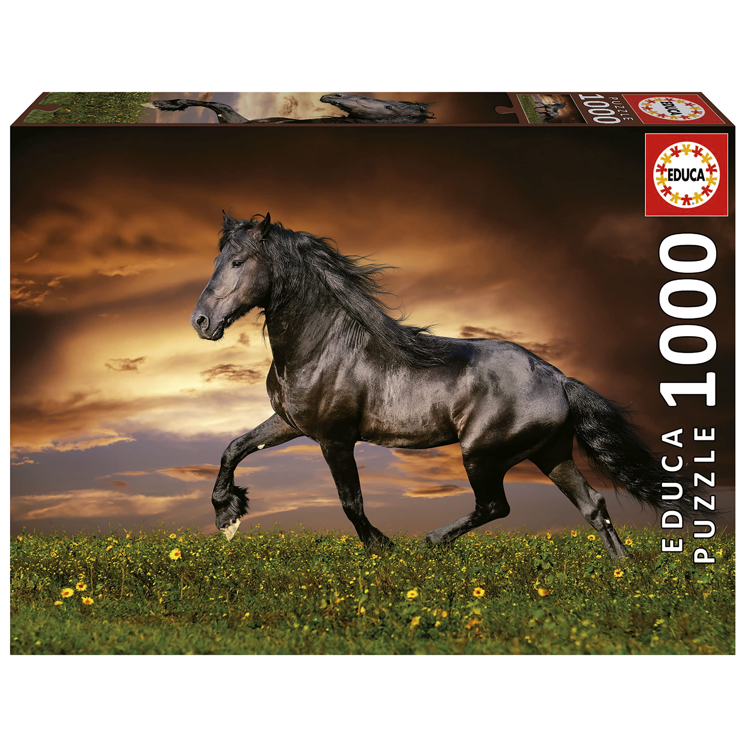 Educa - Puzzle 1000 Teile für Erwachsene | Friese in der Dämmerung, 1000 Teile Puzzle für Erwachsene und Kinder ab 14 Jahren, Pferdepuzzle (19555