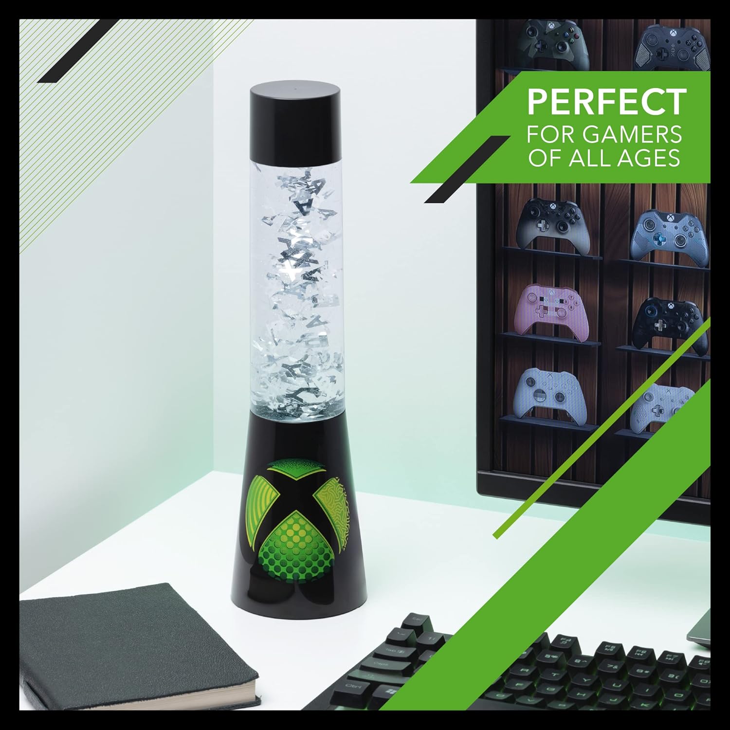 Paladone Xbox Lampe à Lave Scintillante, Éclairage d'Ambiance Lampe Relaxante, 33 cm