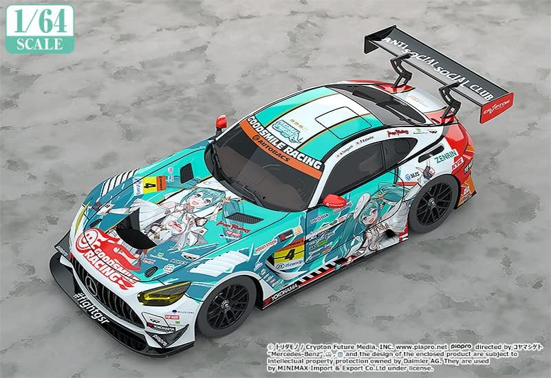Good Smile Racing Hatsune Miku GT Project vehicle 1/64 Hatsune Miku AMG 2023 Season Opening Ver. 7cm