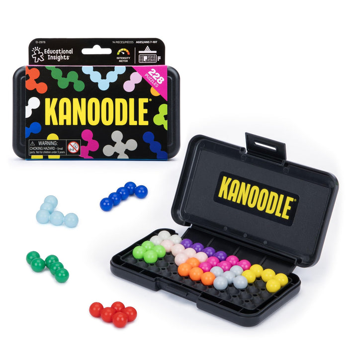 Learning Resources Kanoodle 3D Brain Teaser Puzzle, Travel Game for Adults and Kids Ages 7 8 9 10+, Gift for Boys and Girls, Featuring over 200 Challenges