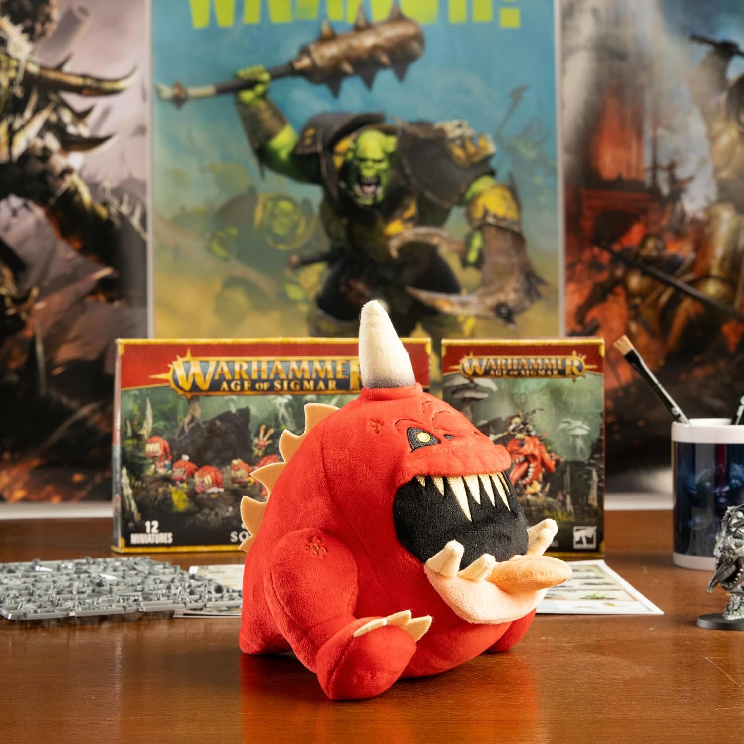 Warhammer Age of Sigmar Collectible Plush Toys - Gnasha-Squig Plushie Officially Licensed Cute Plushies of Classic Warhammer Miniatures - 7.5 Inch