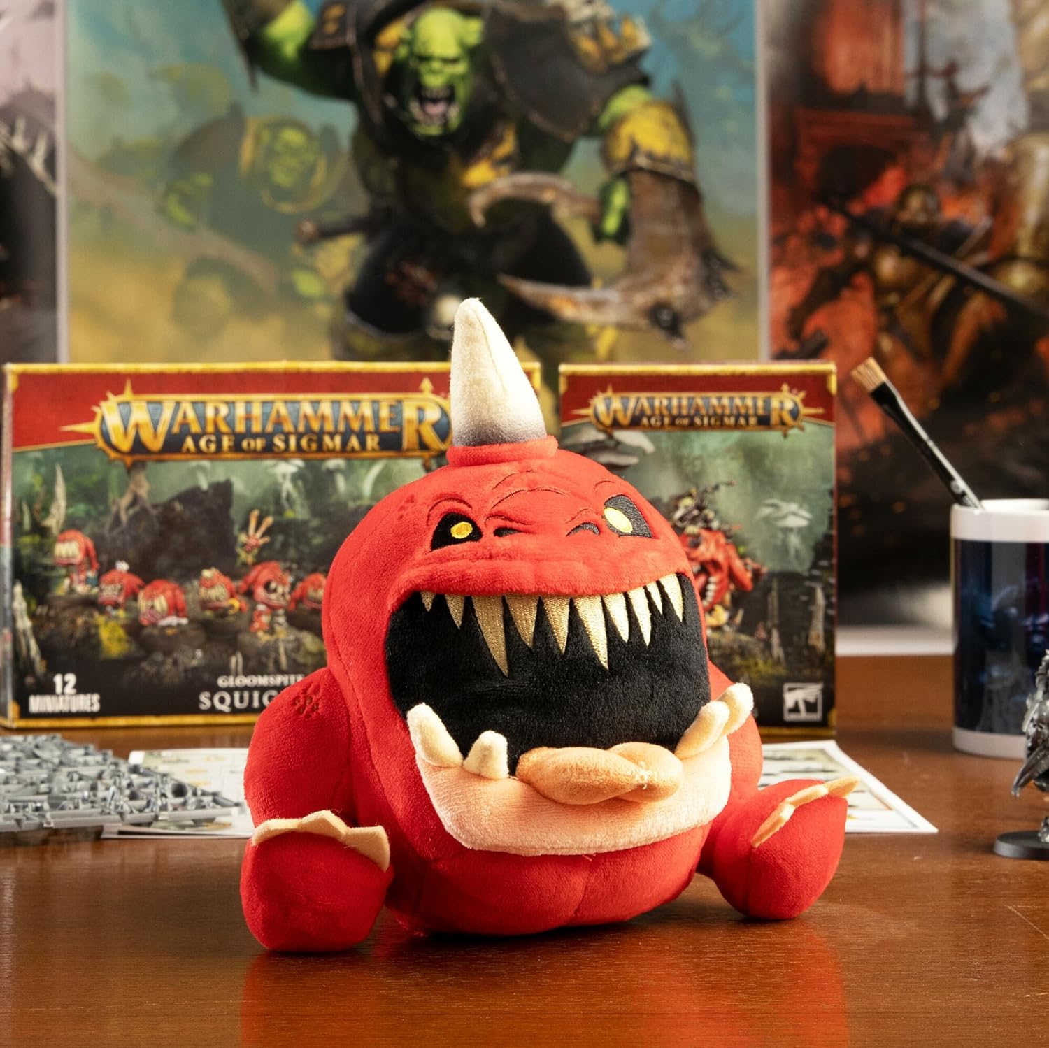 Warhammer Age of Sigmar Collectible Plush Toys - Gnasha-Squig Plushie Officially Licensed Cute Plushies of Classic Warhammer Miniatures - 7.5 Inch