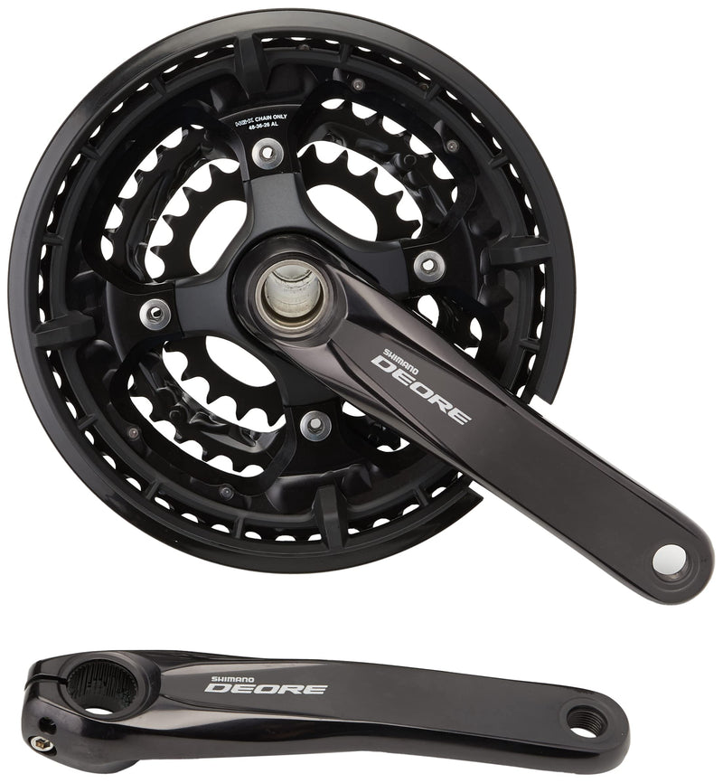 Shimano FC-T6010 Deore 10-speed chainset, 48/36/26T, with chainguard, black, 170 mm