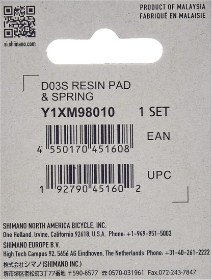 Shimano D03S disc pads and spring, steel back, resin