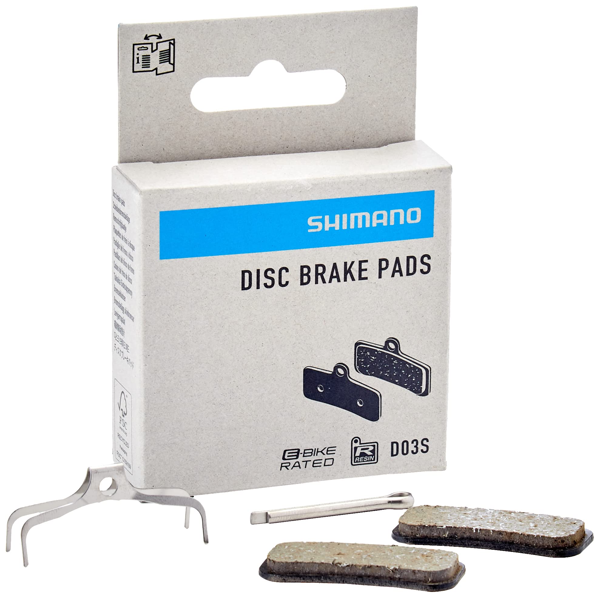 Shimano D03S disc pads and spring, steel back, resin