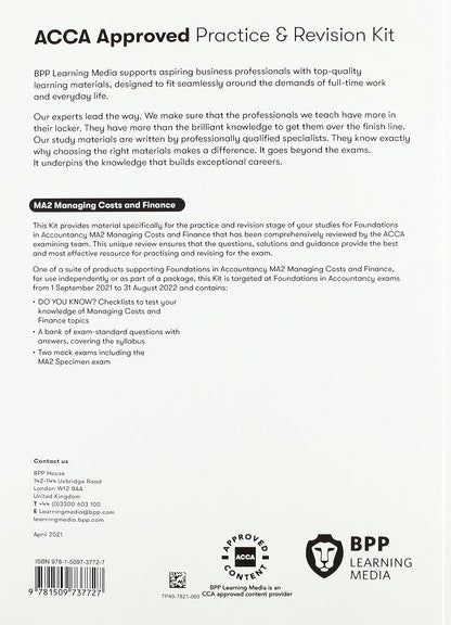 FIA Managing Costs and Finances MA2
