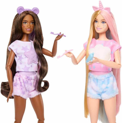 Barbie Cutie Reveal Slumber Party gift set, 2 Dolls with surprises and accesories, gift for ages +3 year old, HRY15