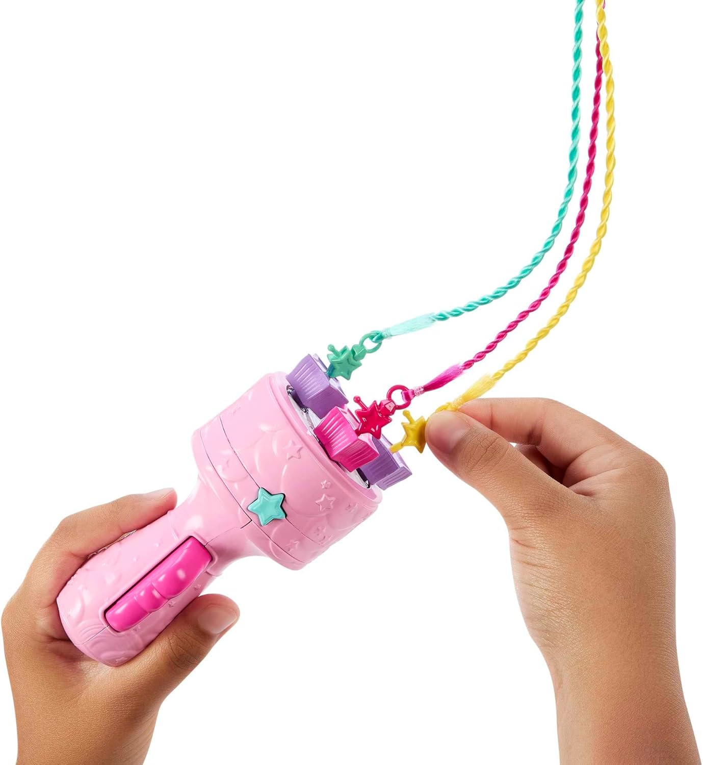 Barbie Doll, Fantasy Hair with Braid and Twist Styling, Rainbow Extensions, Twisting Tool with Accessories, JCW55