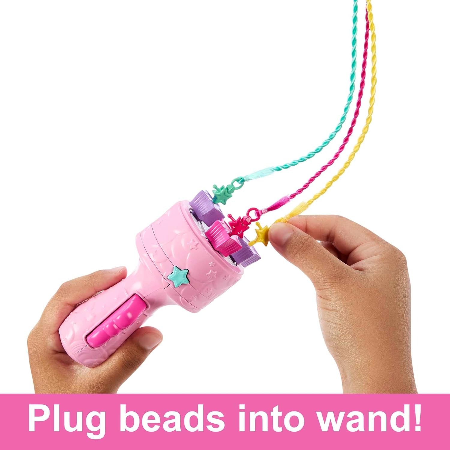 Barbie Doll, Fantasy Hair with Braid and Twist Styling, Rainbow Extensions, Twisting Tool with Accessories, JCW55