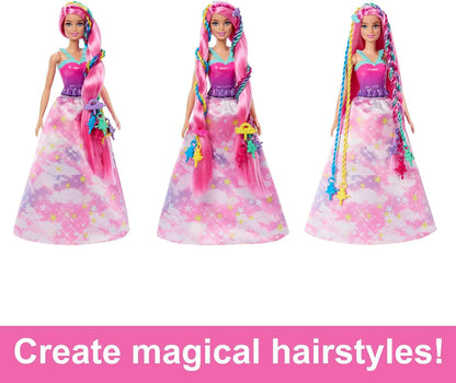 Barbie Doll, Fantasy Hair with Braid and Twist Styling, Rainbow Extensions, Twisting Tool with Accessories, JCW55