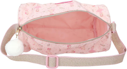 Depesche 12865 Princess Mimi Bunny Ballet-Borsa Sportiva Rosa con Ballerine e Coniglietti, Forma di Rotolo con Tracolla Regolabile, Multicolore