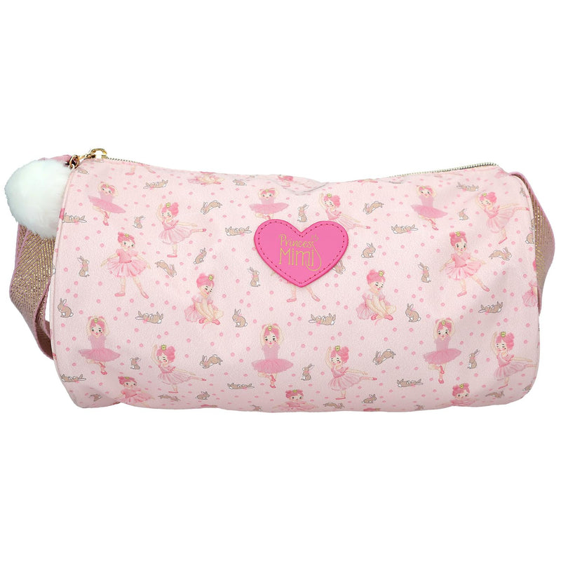 Depesche 12865 Princess Mimi Bunny Ballet-Borsa Sportiva Rosa con Ballerine e Coniglietti, Forma di Rotolo con Tracolla Regolabile, Multicolore