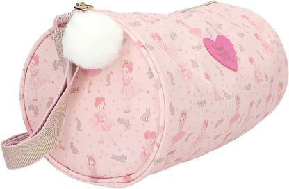 Depesche 12865 Princess Mimi Bunny Ballet-Borsa Sportiva Rosa con Ballerine e Coniglietti, Forma di Rotolo con Tracolla Regolabile, Multicolore