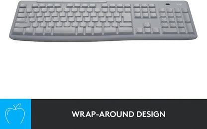 Logitech Protective Cover for K270 Keyboard and MK270 Combo, Durable Silicone wrap-Around Design, Liquid-Proof, Ultrathin, Translucent - White