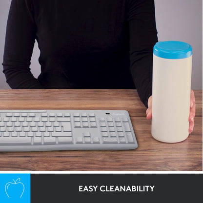 Logitech Protective Cover for K270 Keyboard and MK270 Combo, Durable Silicone wrap-Around Design, Liquid-Proof, Ultrathin, Translucent - White