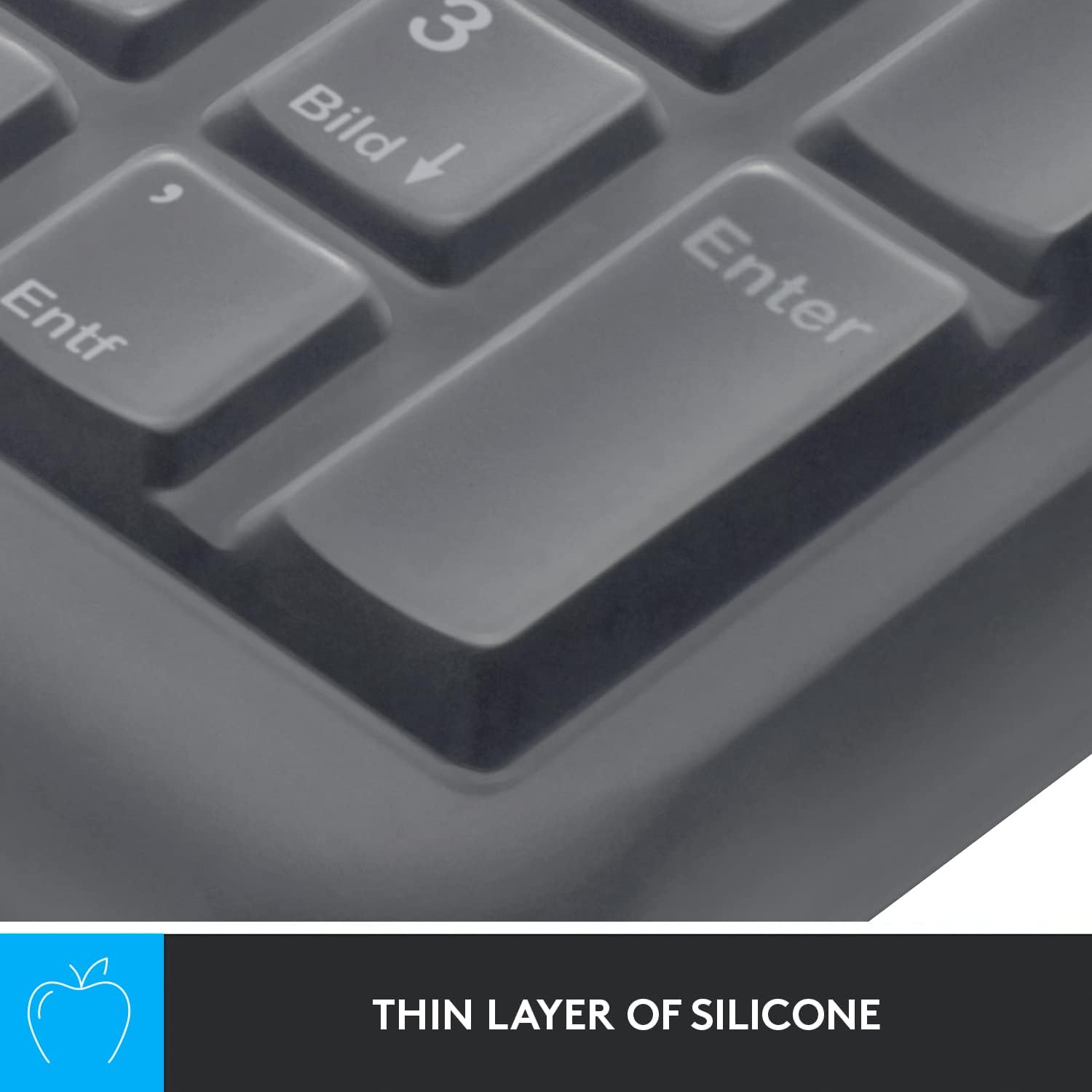 Logitech Protective Cover for K270 Keyboard and MK270 Combo, Durable Silicone wrap-Around Design, Liquid-Proof, Ultrathin, Translucent - White