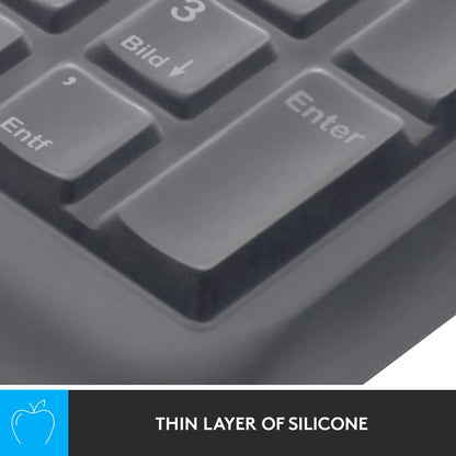 Logitech Protective Cover for K270 Keyboard and MK270 Combo, Durable Silicone wrap-Around Design, Liquid-Proof, Ultrathin, Translucent - White